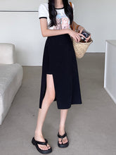 Röcke mit hoher Taille und seitlichem Schlitz bis zur Mitte der Wade