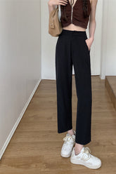 High Waist Slim Basic Long Pants