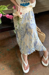 Blumen Malerei Muster Elegante Lange Röcke