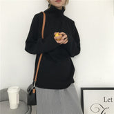 Long Sleeve Loose Solid Turtleneck Shirt