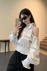 Sexy Off Shoulder Flare Sleeve Blouse Shirts