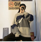 Loose Retro Stylish Striped Knitted Sweater