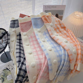 Sweet Plaid Colors Cardigan Sweater