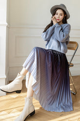 A-Linien-Faltenröcke mit Farbverlauf