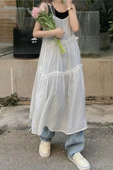 Long Sexy Transparent Summer Camisole Dress