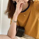 Short Sleeve O-Neck Striped Shirts