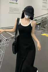 Loose Sleeveless Off Shoulder Long Dress