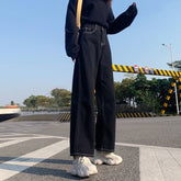 High Waist Vintage Black Jeans Pants