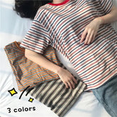 Short Sleeve O-Neck Striped Shirt