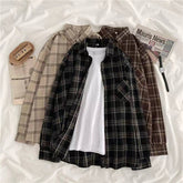 Vintage Long Sleeve Button Up Plaid Shirts
