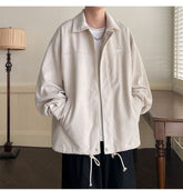 Loose Turn Down Collar Zipper Corduroy MEN Jacket