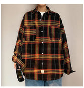 Long Sleeve Vintage Plaid Flannel Shirts
