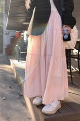 Loose A-Line Sweet Ruched Long Skirts