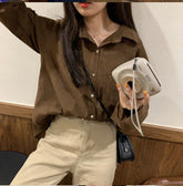 Retro Colors Casual Corduroy Shirt