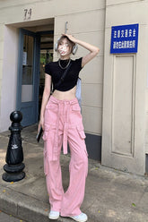 Vintage Lockere Cargohose mit Taschen