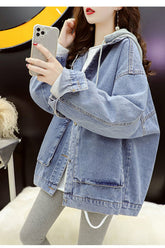 Loose Casual Hooded Denim Jackets
