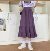 Lockerer A-Linien-Rock mit Rüschen und elastischer Taille