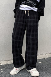 Lässige Hip Hop Plaid Cord Loose Pants