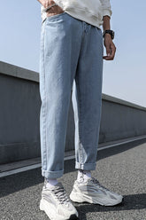 High Waist Long Slim Men Jeans Pants