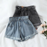 High Waist Retro Denim Wide Leg Shorts Jeans