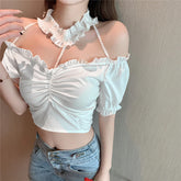 Sexy Hanging Neck Halter Crop Tops