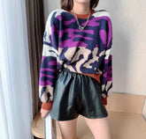 Sexy Leopard Pattern O-Neck Sweater