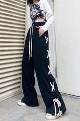 Loose Side Tie Style Jogging Pants