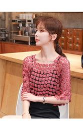 Sexy Hohlspitze Elegantes Blusenhemd