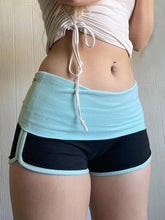 Voguable Kawaii Contrast Patchwork Mini Shorts Low Rise Bottoms Korean Casual Skinny Panties Y2K Aesthetic Girl Shorts