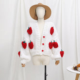 Chunky Strawberry Cropped Cardigan