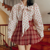 Little Hearts Tie Up Blouse