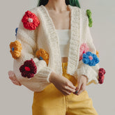 Chunky Daisy Cropped Cardigan