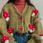 Chunky Mushroom Cropped Cardigan