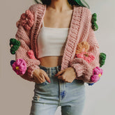 Chunky Daisy Cropped Cardigan
