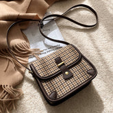 Bolso bandolera de cuadros con pata de gallo