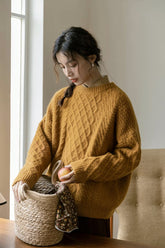 Braided Cable Knit Sweater