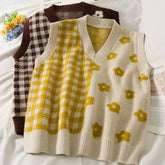 Gingham Daisy Vest