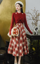 Gerösteter karierter Midirock