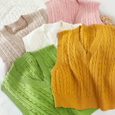 Braided Knit Sweater Vest