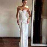 Ribbon Slim-fit Sequined Tube Top Midi Dress