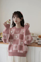 Checkerboard Biscuit Sweater