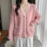 Sweet Heart Scallop Trim Cardigan