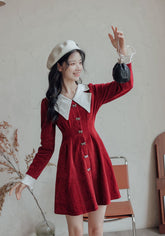 Sweet Bow Peter Pan Knit Dress