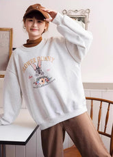 Blumenhasen-Sweatshirt