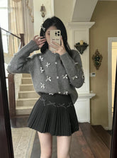 Strickjacke mit kleiner Schleife