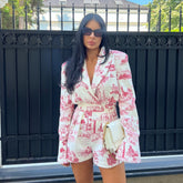 A two-piece set of stylish printed shorts