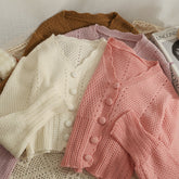 Cropped Puff Sleeve Cardigan