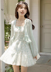 Mini-Camisole-Kleid mit Blumenmuster