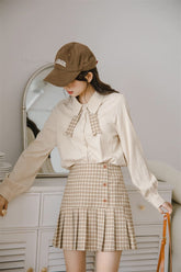 Karierter Meerjungfrau-Plissee-Minirock