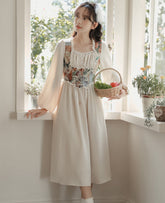 Korsettkleid aus Jacquard mit floralem Gobelin